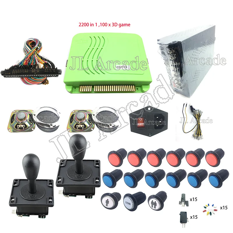 

Arcade parts Bundles kit With 2200 in 1 Pandora 100 X 3D Game Joystick Microswitch LED illuminated Buttons for Cabinet Machine