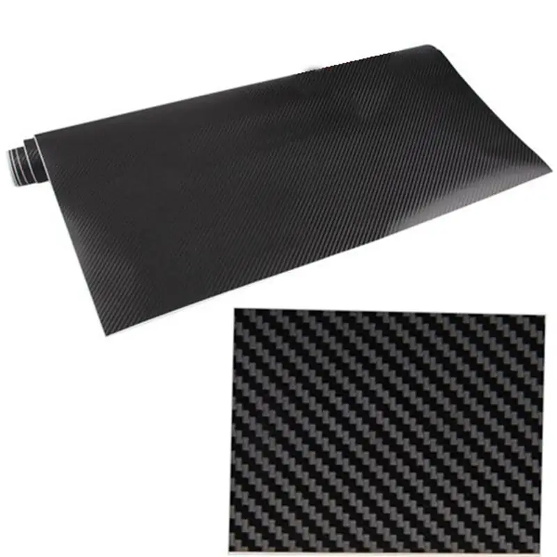 3D Carbon Fibre Vinyl Wrap Sheet Sticker for Car Desk Wall 24x60" Black