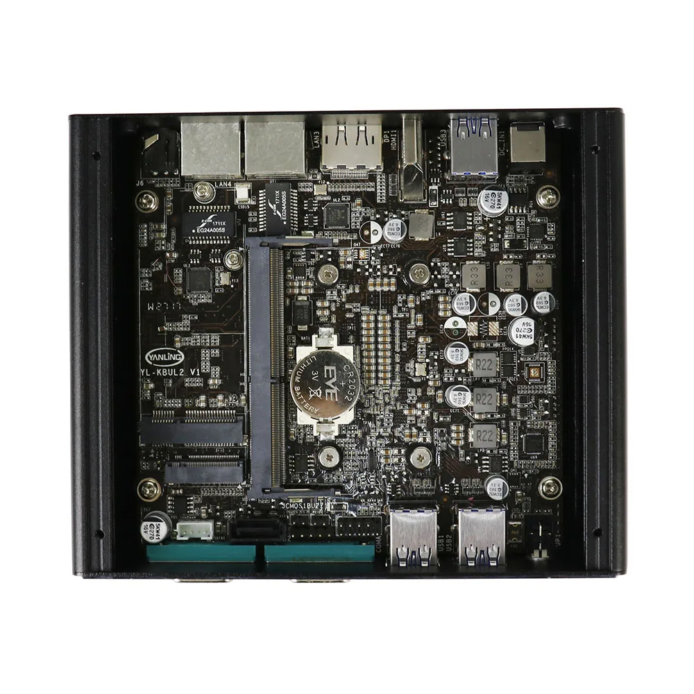 Minisys Fanless mini pc intel core i3 7100u CPU dual ethernet lan nano itx desktop computer support M.2 port 6 USB3.0 2 COM 12V