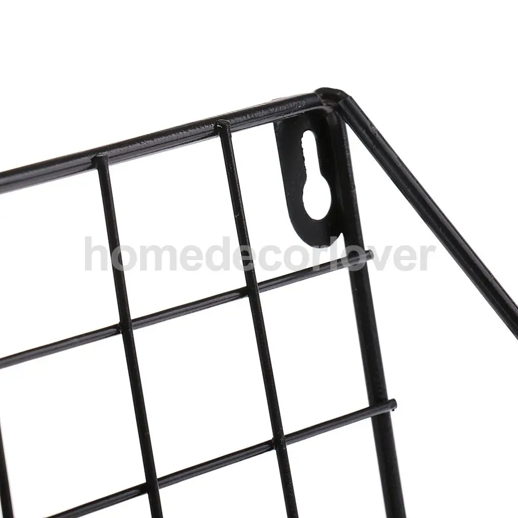 1Pc Metal & Wooden Wall Hanging Rack Shelf Holder Cabinet for Flower Pot Gadgets Hold