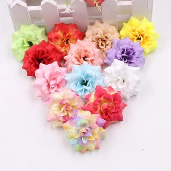 

20pcs 4.5cm Mini Silk Rose Artificial Flower Wedding Home Decorative DIY Wallet Gift Cut & Clip Simulation Cheap Fake Flower