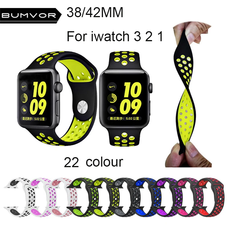 Colorful Soft Silicone Sport Band 40/44/38/42MM Wrist Bracelet Strap For Apple Bands iWatch 4/3/2/1 Sports Edition Replacement
