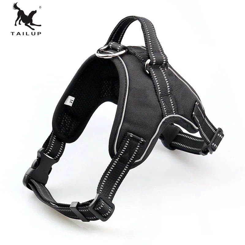 TAILUP S XXL Adjustable Reflective Pet Harness For Collar K9 Padded