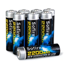 Sofirn 8 шт AA 2200 mah 1,2 V перезаряжаемый аккумулятор NiMH Защита окружающей среды Защита от перезаряда с коробкой для хранения батареи