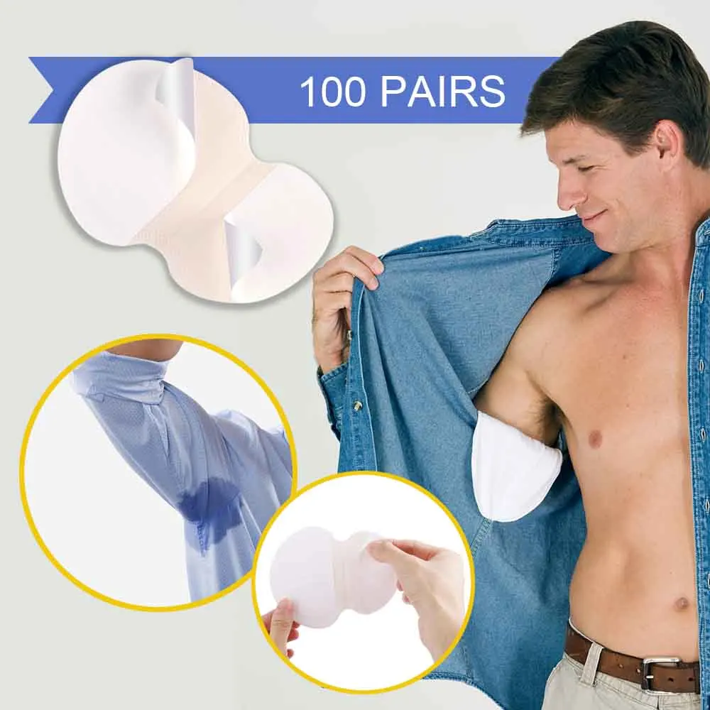 

100pairs 200pcs Armpits Sweat Pads for Underarm Gasket from Absorbing Pads for Summer Men Women Deodorants Disposable Anti Stick