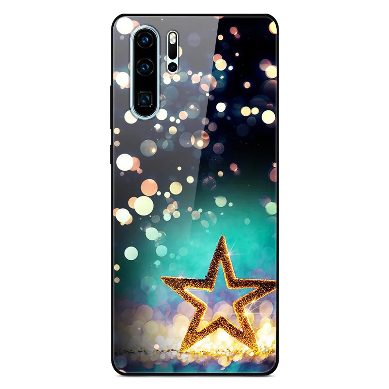 Чехол для huawei P30 Pro, Жесткий Чехол из закаленного стекла, силиконовая мягкая рамка, разноцветный чехол для телефона huawei P30Pro P 30 P30, чехол - Цвет: 15