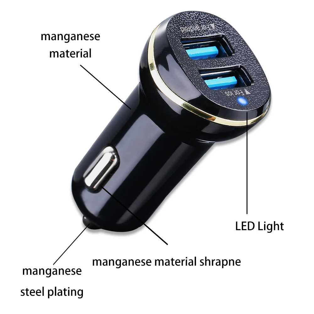 CASEIER 2 USB الناتج شاحن سيارة 3.1A ماكس (الحقيقي) سريع تهمة ل فون XS ماكس XR X 8 7 سيارة الهاتف شاحن سامسونج S9 S8 زائد