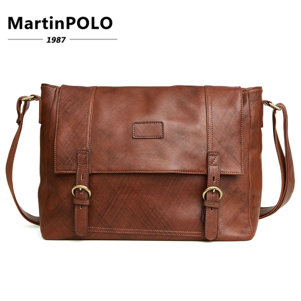 

Brand Fashion Genuine Leather Crossbody Bag For Men Shoulder Bags Business Men's Briefcase Handbags Messenger Male Bags 6350