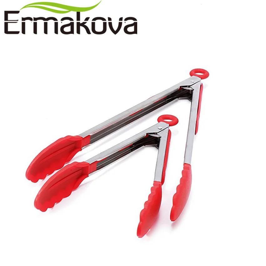 ERMAKOVA 2 шт./компл. 9 дюймовые и 12 красные кухонные щипцы из нержавеющей стали