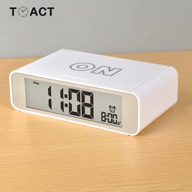 

Smart LED Digital Alarm Clock Flip Watch Wake Up Bedside Clocks Radio With Touch Luminous Snooze Electronic Watch Table Watches