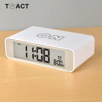 

Smart LED Digital Alarm Clock Flip Watch Wake Up Bedside Clocks Radio With Touch Luminous Snooze Electronic Watch Table Watches