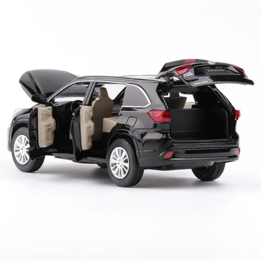 Goedkoop 1 32 Highlander Diecast Legering Automodellen Speelgoed Hoge Simulatie Metalen Suv Model Wight Licht 6 Deuren Geopend Geschenken Voor Kinderen present