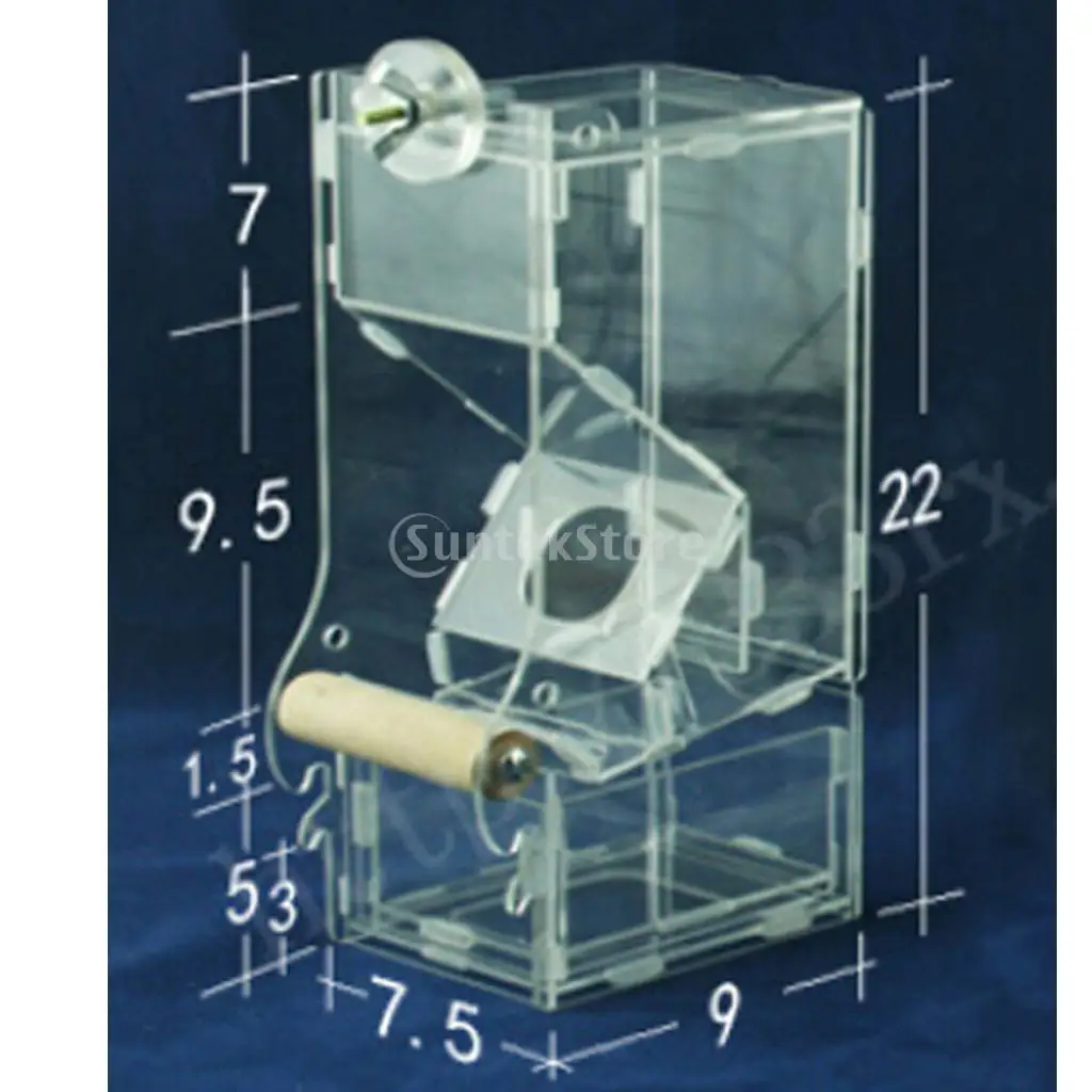 

Large Clear Acrylic Pet Parrot Bird Automatic Cage Accessories DIY Feeder