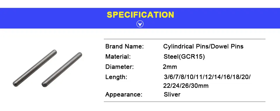 Цилиндрические штифты LUPULLEY диаметр 2 мм сталь(GCR15) pin Длина 3/6/7/8/10/11/12/14/16/18/20/22/24/26/30 мм 20 шт./лот