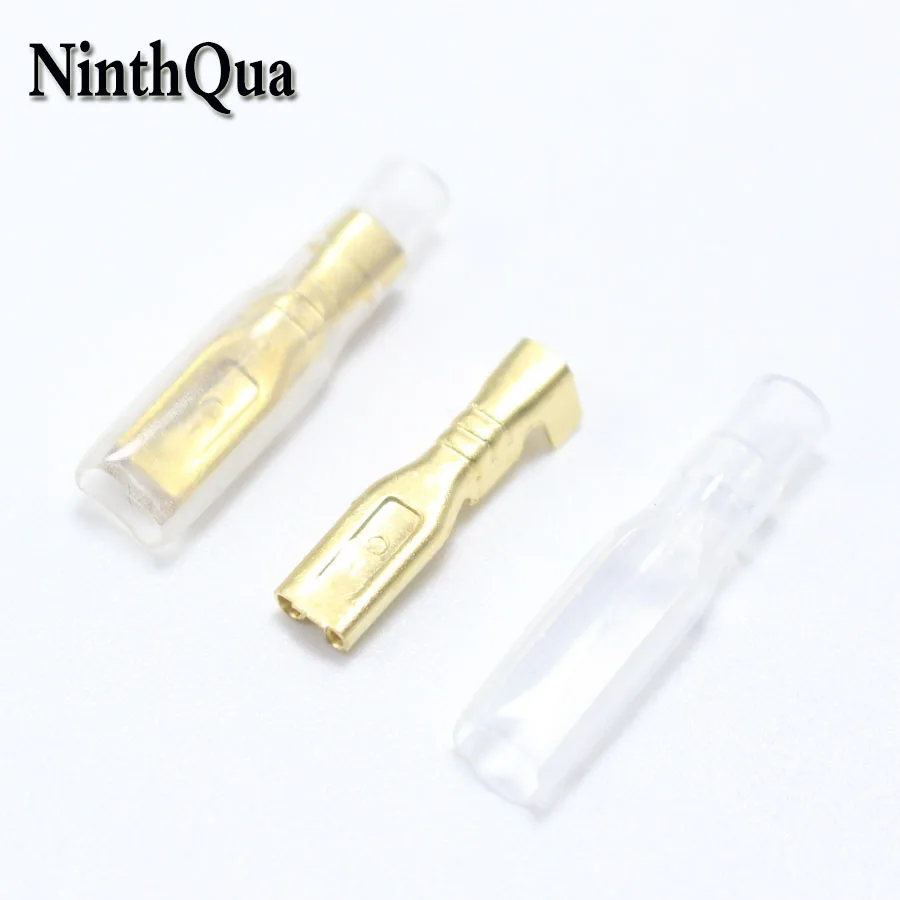 

100sets Faston Crimp Terminal Female Connector With Transparent Sheath Inserted Spring 2.8 mm Self lock Plug Insulator