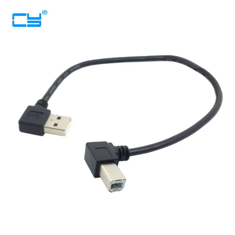 2 шт. левый Угловой USB 0 A папа-левый угловой B папа 90 градусов Принтер Сканер кабель