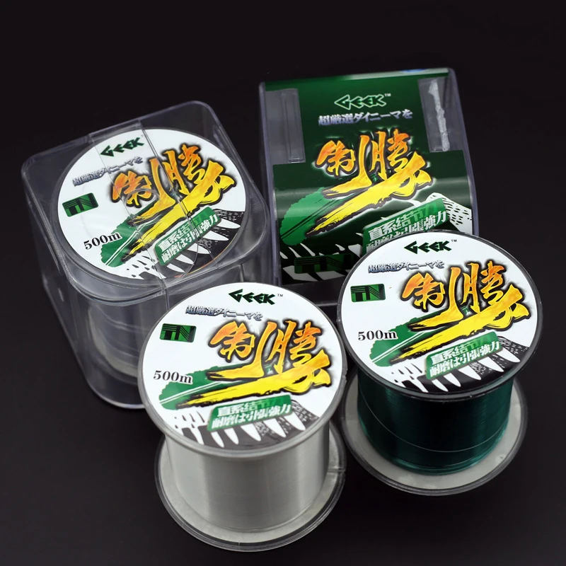 

500m transparent fishing line Low water absorption linha de pesca Super wearable misina nylon fishing wire linha monofilamento