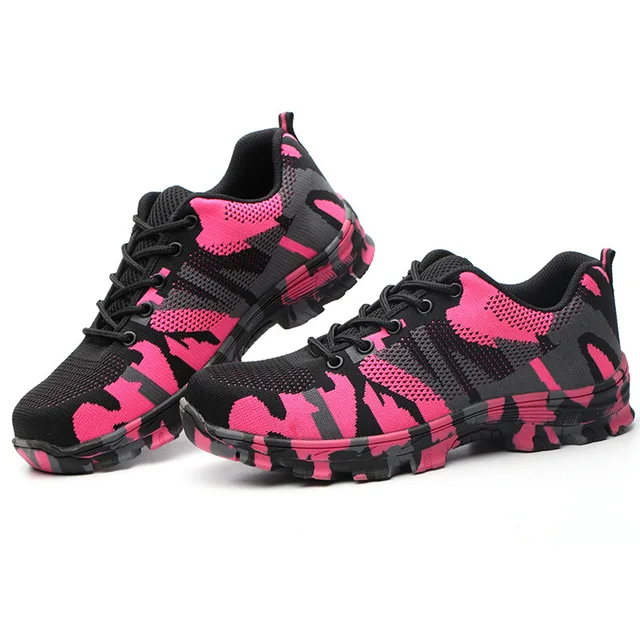 Women's Steel Toe Safety Shoes Breathable Anti-smash Work Boots