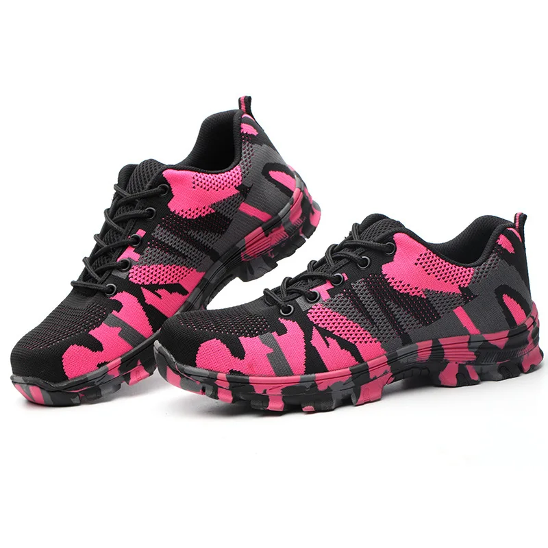 Женские защитные ботинки со стальным носком рабочие дышащие кроссовки удобные