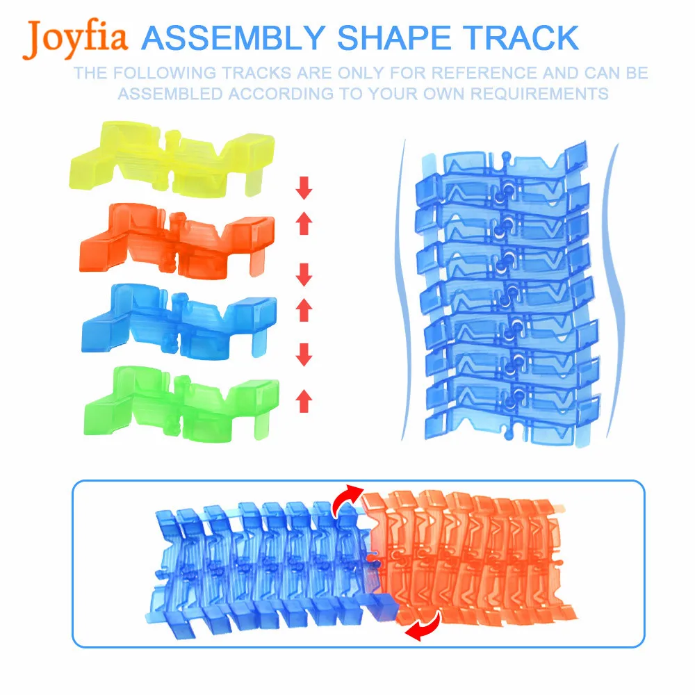 Светящаяся гоночная трасса изгиб Flex Flash in the Dark сборка автомобиля игрушка 80/164/266 шт светящийся гоночный трек набор детские развивающие игрушки [