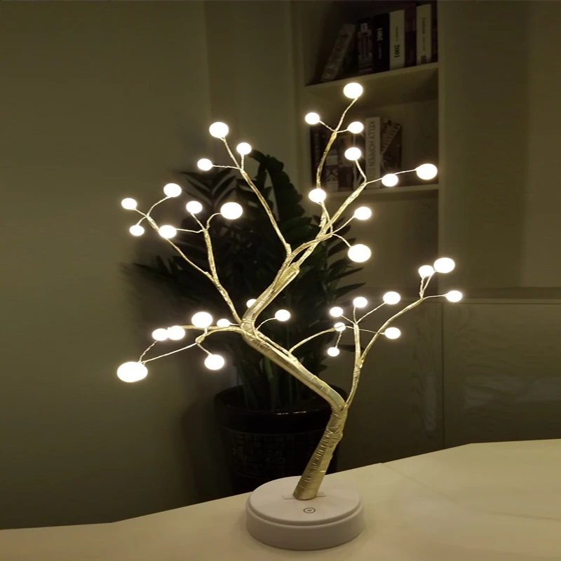 

USB Touch switch control Bright LED Lamp 36LEDS Cherry Tree Lights Pearl LED Tree Lamp For Home Christmas Holiday Lighting