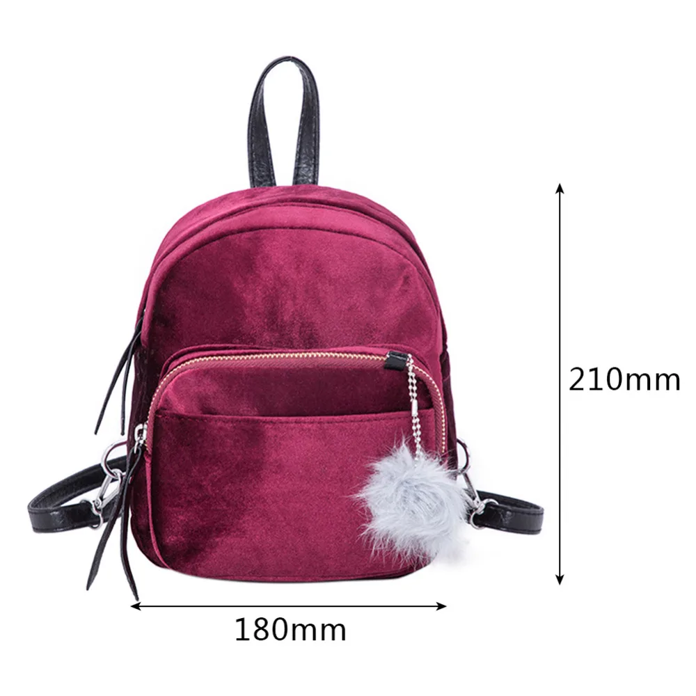 2018 nuevas mochilas escolares de terciopelo suave de colores lisos para chicas adolescentes pequeño viaje pompón bola cremallera Mochila saco A Dos 2018 nuevas mochilas escolares de terciopelo suave de colores lisos para chicas adolescentes pequeño viaje pompón bola cremallera Mochila saco A Dos