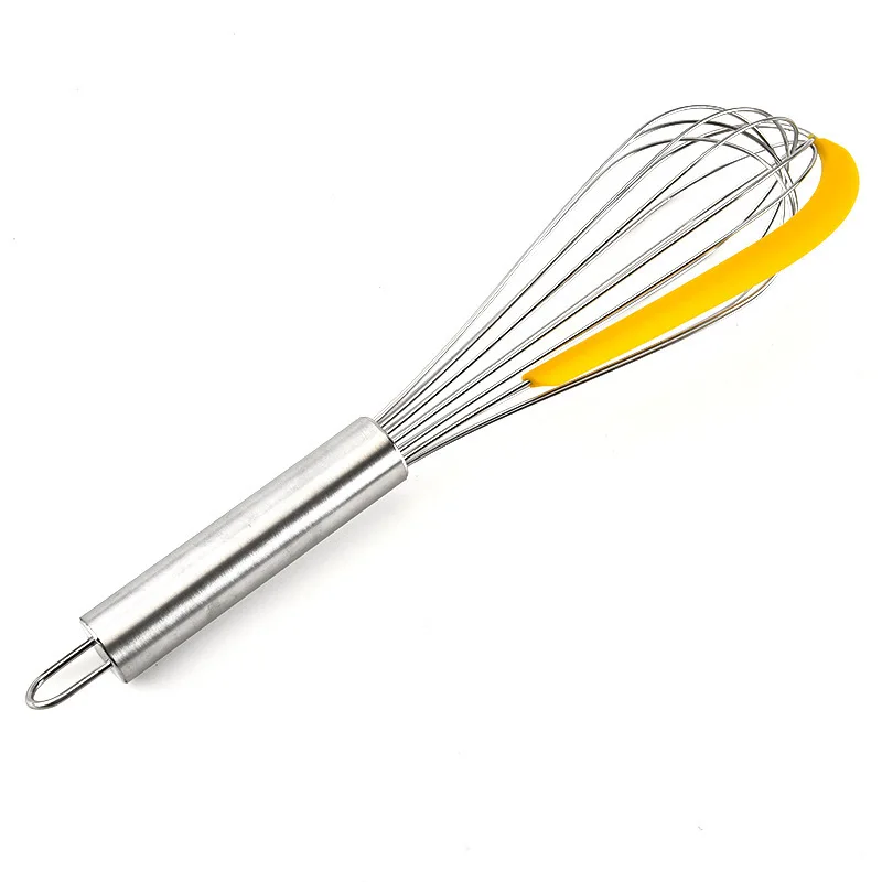 3Pcs/Set With Eggs Separator Egg Beater Stainless Steel Whisk Rotating Multifunctional Manual Silicone Scraper Mixer Stirring