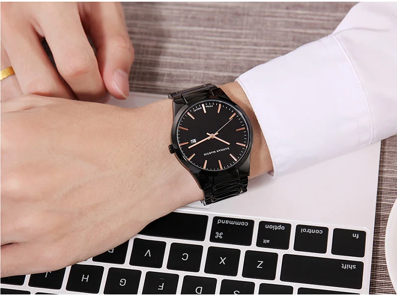 Золотисто-черные мужские часы Топ люксовый бренд нержавеющая сталь мужские наручные часы Япония Кварцевые Мужские t мужские часы Relogio Masculino Xfcs