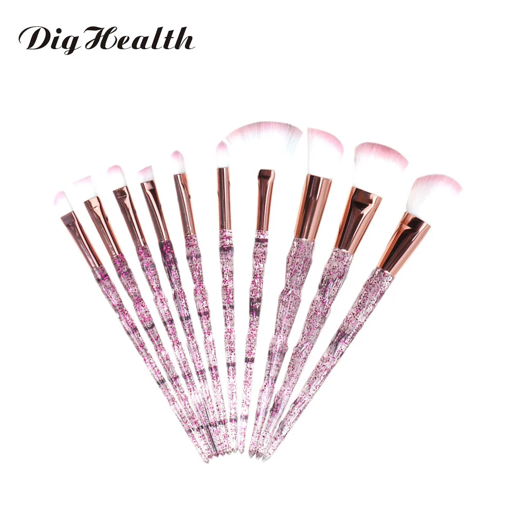 

Dighealth 10ps Unicorn Makeup Brushes Sets Brushes Powder Foundation Eyelashes Cosmetic Highlighter Diamond Handle Make up Brush