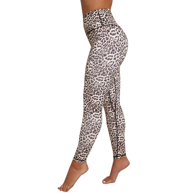 

Fashion High Waist Yoga Pants Leopard Tummy Control Leggings Stretchy Gym Tights Energy Leggins Seamless Sport Women Fitness