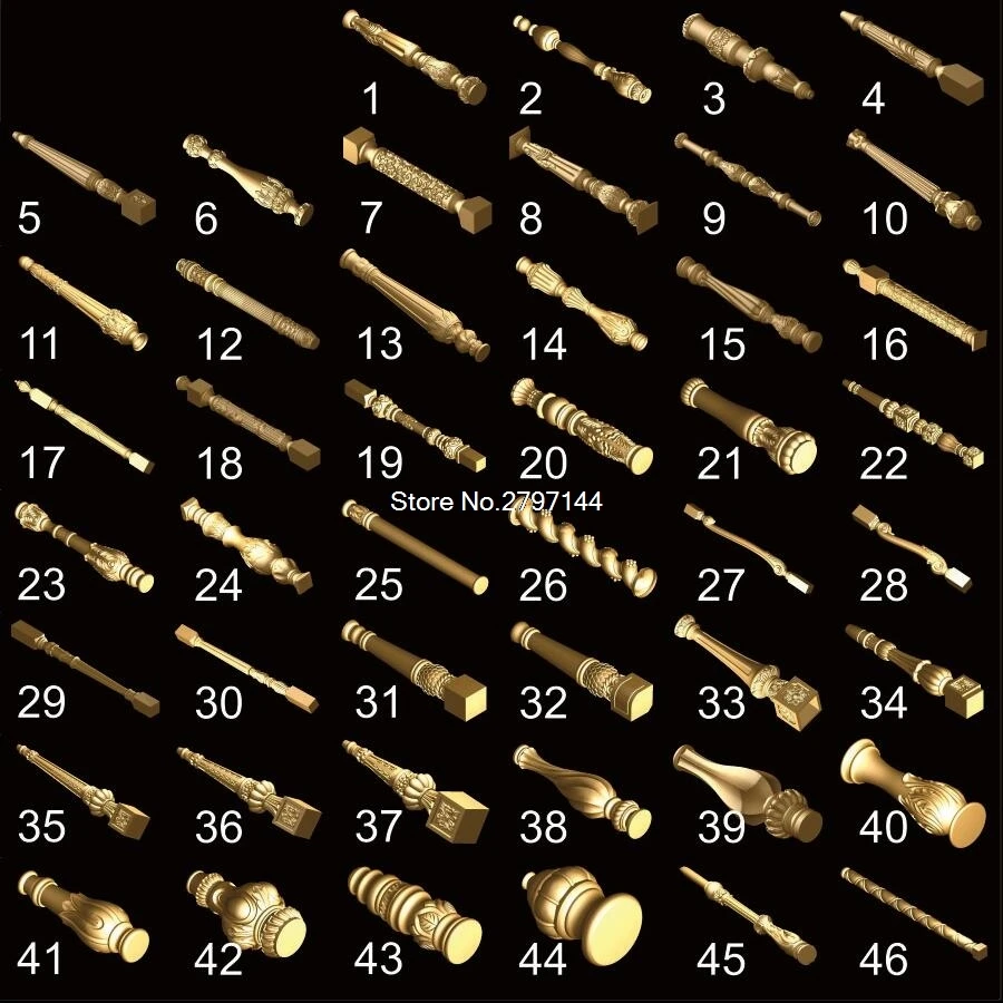46pcs Balusters and column 3D STL model for carved figure cnc machine Router Engraver ArtCam marble pillar Model design