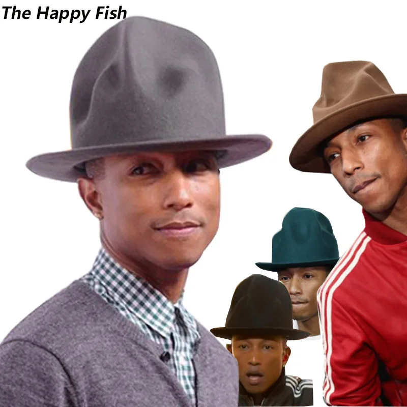 

pharrell hat felt fedora hat for woman men hats black top hat