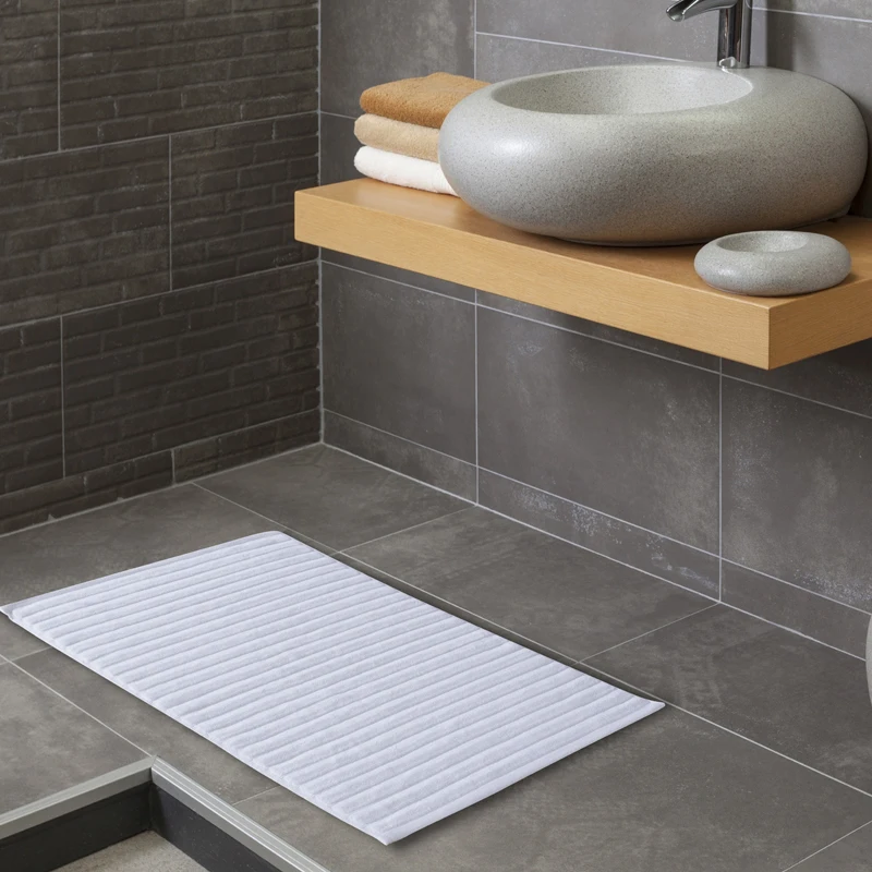 2 Pieces 100 Cotton Solid Color Luxury Jacquard Bath Mat Absorbent 2 Pieces 100 Cotton Solid Color Luxury Jacquard Bath Mat Absorbent Rugs Thick Bathroom Rug 480g Slip Resistant 50x80cm In From Home Garden On