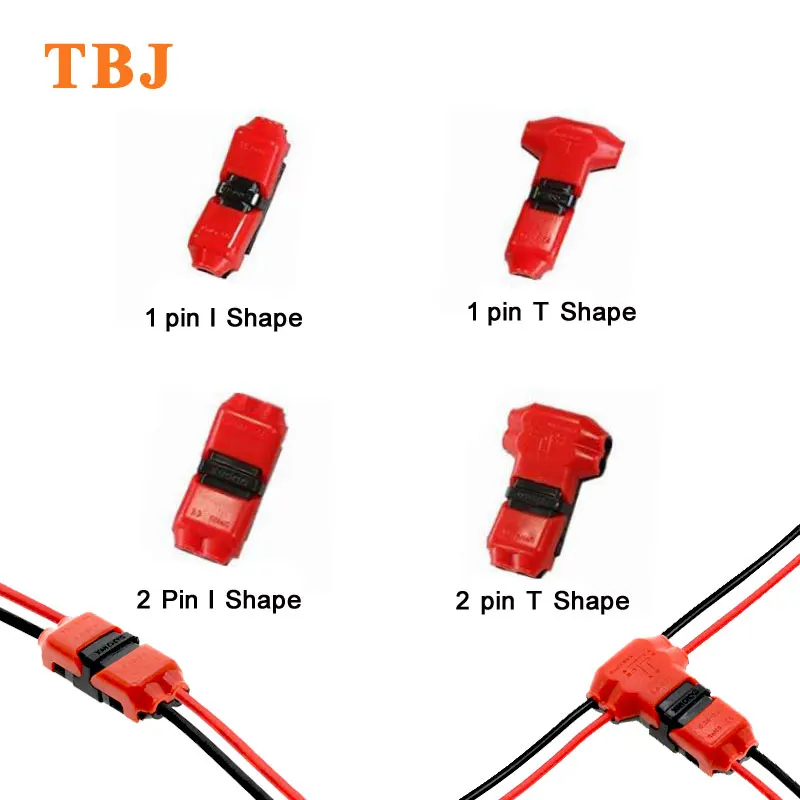 Быстрое соединение провода разъем проводки 1 Pin 2 Pin T I Форма провода к проводу разъем клеммные блоки проводник