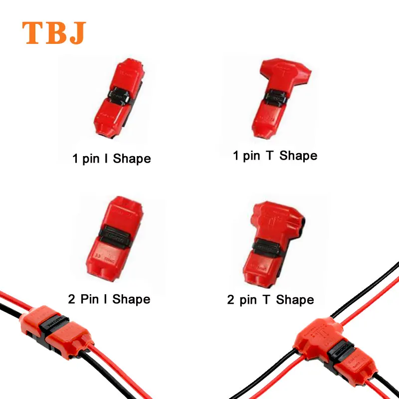 

Quick Splice Wire Wiring Connector 1 Pin 2 Pin T I shape Wire to Wire Connector Terminal Blocks Conductor