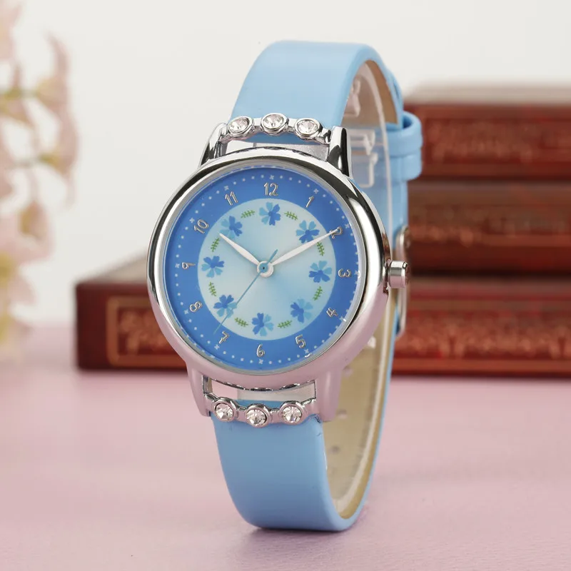 Children Kids Watches Casual Fashion Cute Flowers Students Watch