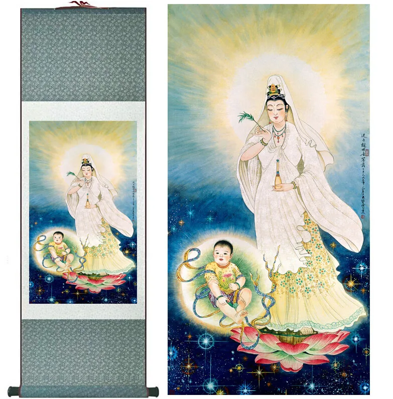 

Religion painting Traditional art Portrait painting Home Office Decoration traditional Songzi Guanyin painting