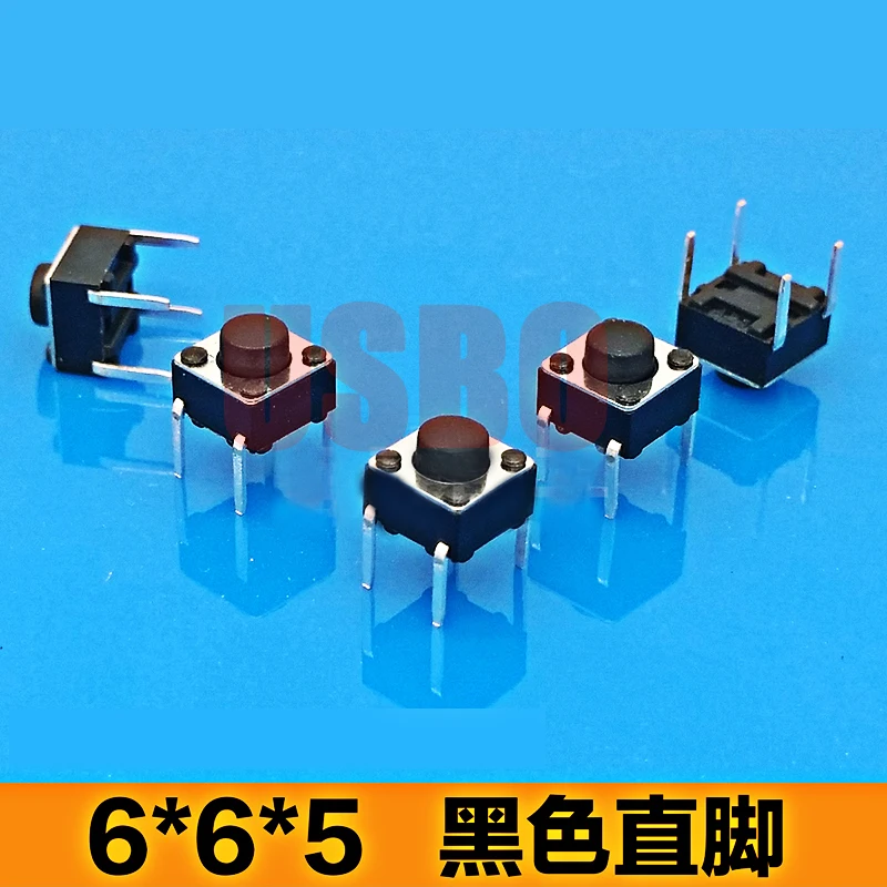 4 Pins Mini Touch Button Switch At Right Angle Black Tact Switch In