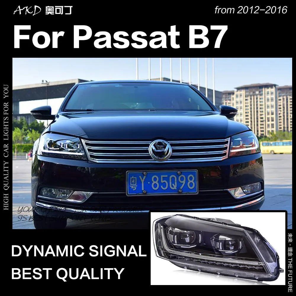 AKD автомобильный Стайлинг для VW Passat B7 фары 2012 Magotan светодиодный фонарь DRL Hid головной фонарь Ангел глаз биксеноновый луч аксессуары