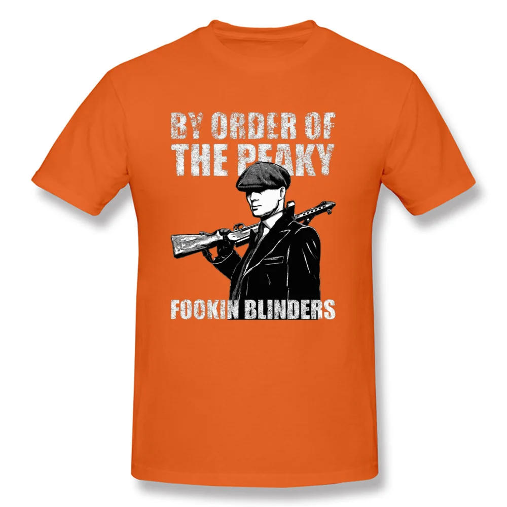 Мужская футболка, Peaky Blinder, Топы И Футболки, Funky Tommee Shelby, 3D принт, короткий рукав, чистый хлопок, Студенческая футболка, английский стиль, футболка - Цвет: Orange