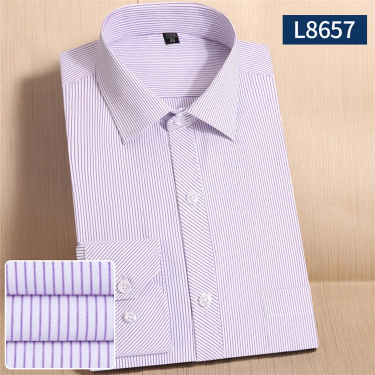 Высококачественная брендовая мужская классическая рубашка в полоску, новая модная мягкая рубашка с длинным рукавом для отдыха, Офисная мужская деловая рубашка M568