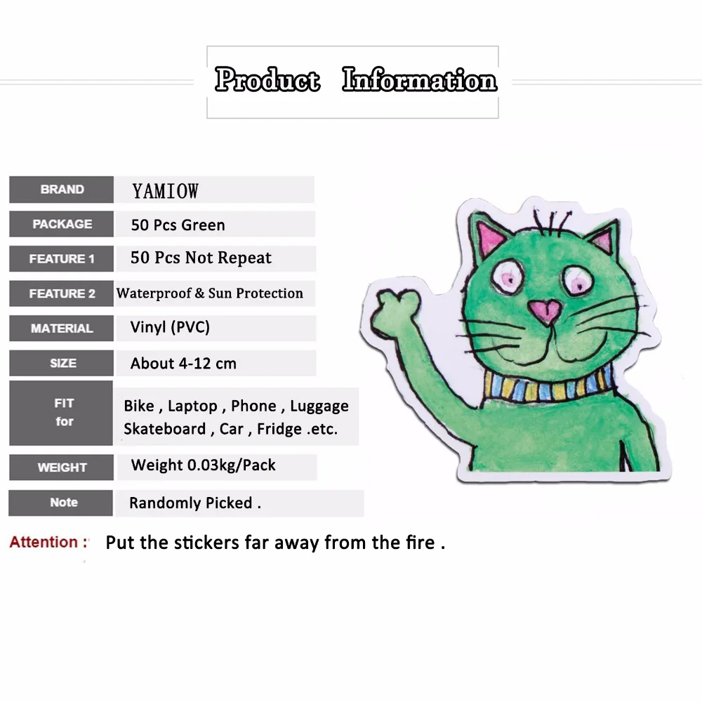 50 шт. зеленый стиль не повторять наклейки JDM для ноутбука автомобиля велосипед скейтборд мотоцикл телефон декоративные наклейки для дома