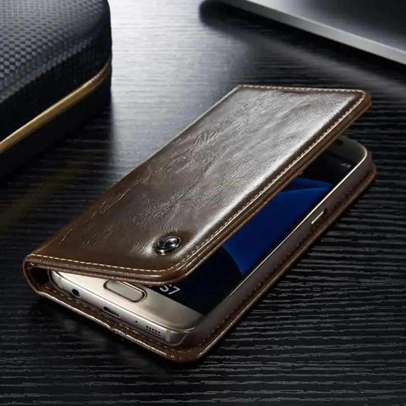 

Original CaseMe Luxury Magnetic Flip Leather Case For Samsung Galaxy S5 S6 S6edge Magnet Design Phone Case For S7 S7edge