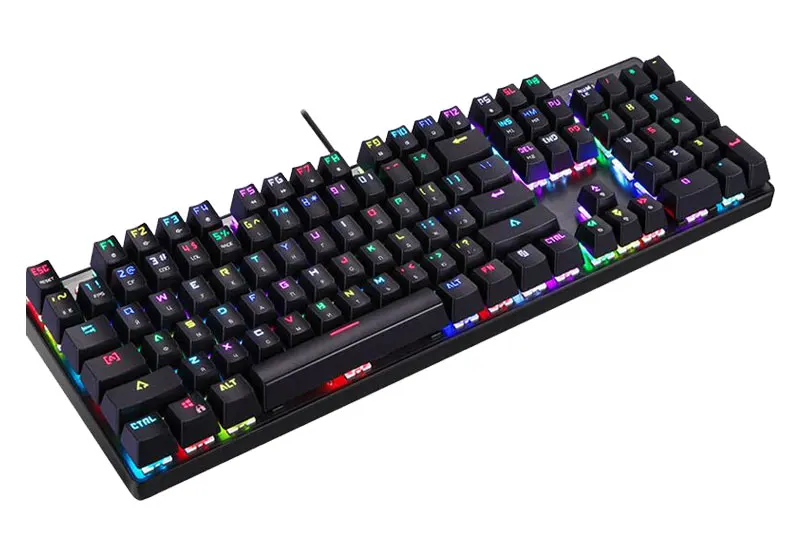 MOTOSPEED CK104 Gaming Keyboard Russian/English Mechanical Keyboard Blue/Red Switch Metal Key LED RGB/Backlit Keyboard for Gamer computer keypad