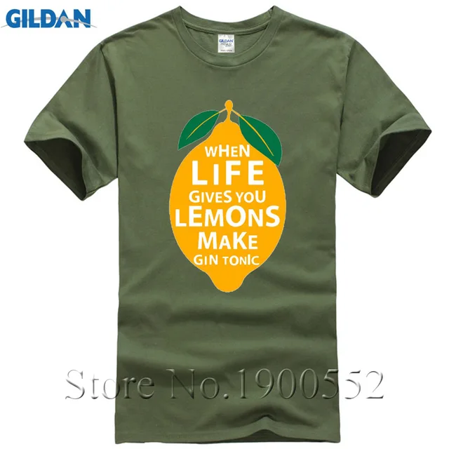 Hip hop tee shirt manica corta da uomo regalo quando la vita ti dà limoni fare un gin e tonico o collo camicie pantaloni a vita bassa delle parti ... Regali da fare a un uomo