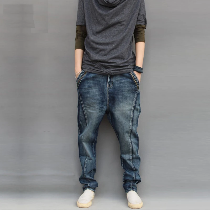 Top Designer Men's Plus Size Jeans Male Spring and Autumn Big Crotch