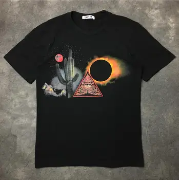

New High 19ss Men Cactus Triangle Eye Moon T Shirts T-Shirt Hip Hop Skateboard Street Cotton T-Shirts Tee Top kenye #B17