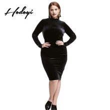 Hodoyi плюс Размеры женская одежда одноцветное Элегантный длинным