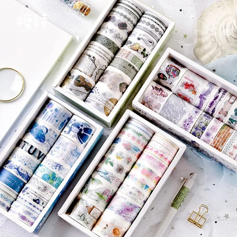 

20 Roll/box Warm memories Series Journal Washi Tape Adhesive Scrapbooking Sticker Label Masking Tapes School Supplies Stationery