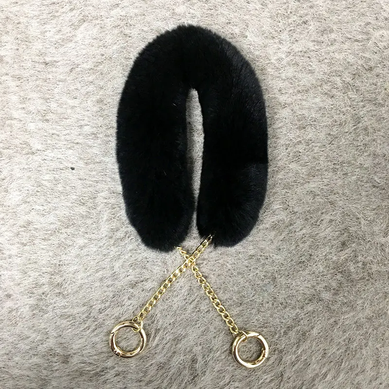 Rex Rabbit Fur Shoulder Bag Strap Women Handbag Accessories Warm Fur Bags Handle Replacement High Quality Straps For Bags